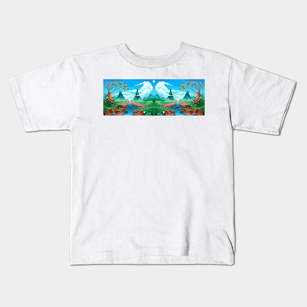 Landscape Double Kids T-Shirt by ddraw